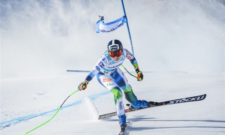Ilka Štuhec na drugem treningu med najhitrejšimi