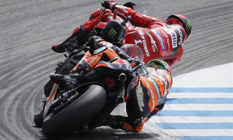 Bagnaia zmagovalec dirke v Jerezu, na stopničkah dva KTM-a