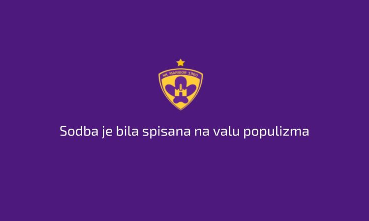 NK Maribor: Sodba je bila spisana na valu populizma