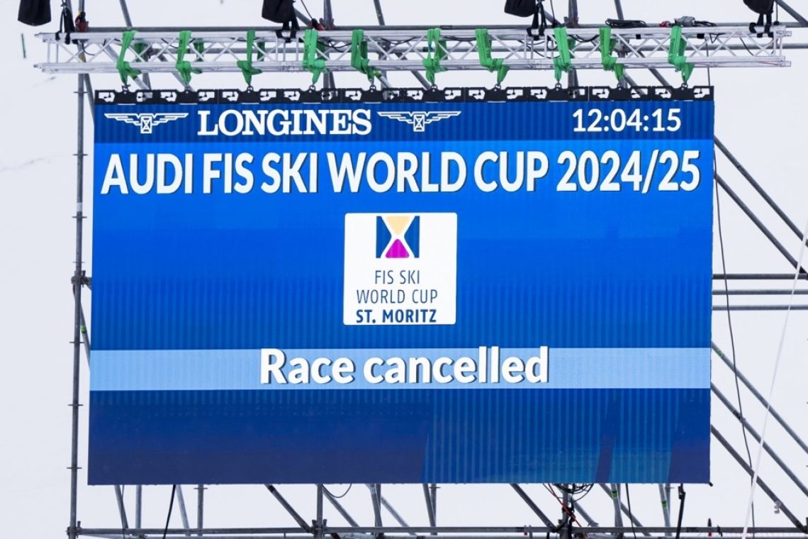 Superveleslalom v St. Moritzu odpihnila veter in megla