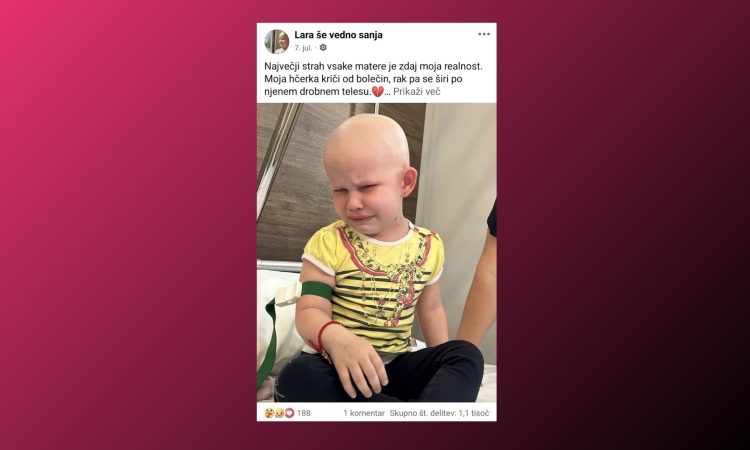 Sumljiva spletna stran z lažno zgodbo o deklici Lari
